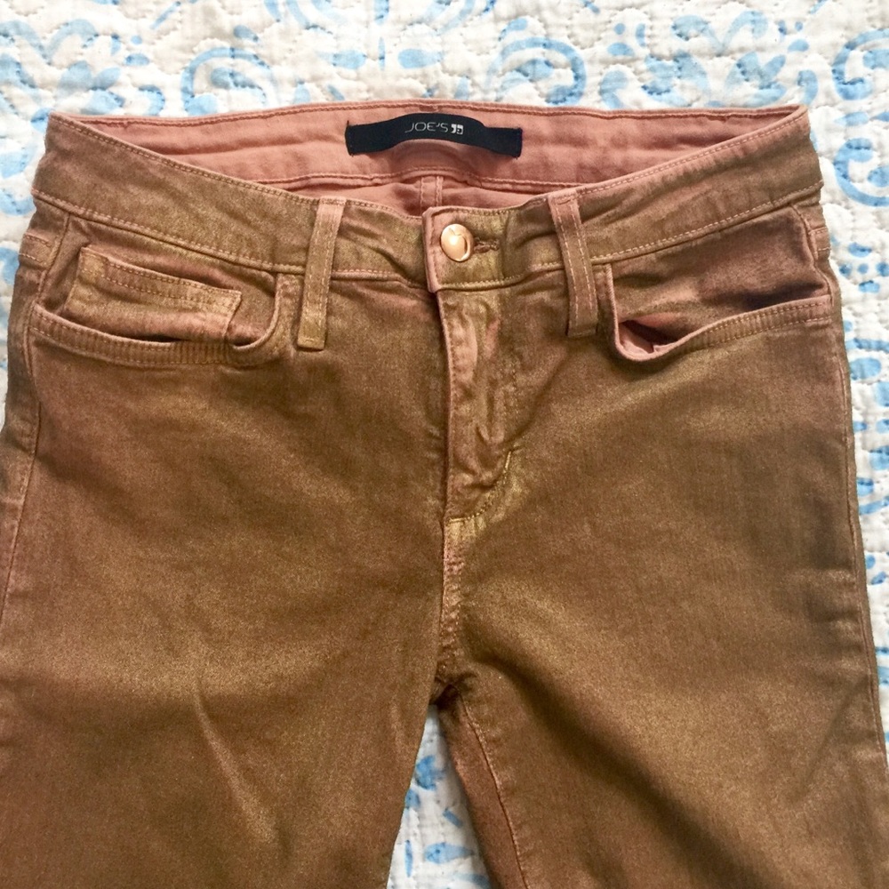 JOES Gold Metallic Coat Skinny Jean / Size 28